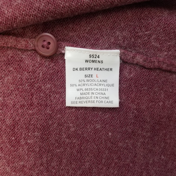 Woolrich cardigan button front wool pink purple L - Picture 7 of 7